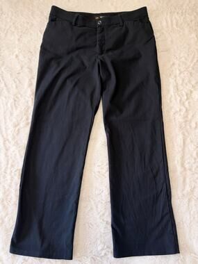 Lee Womens 14 Medium Black Flex Motion Regular Fit Trouser Mid Rise Pants Work